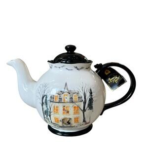 Potters Studio Halloween Haunted House Teapot 40oz Spooky Witch New